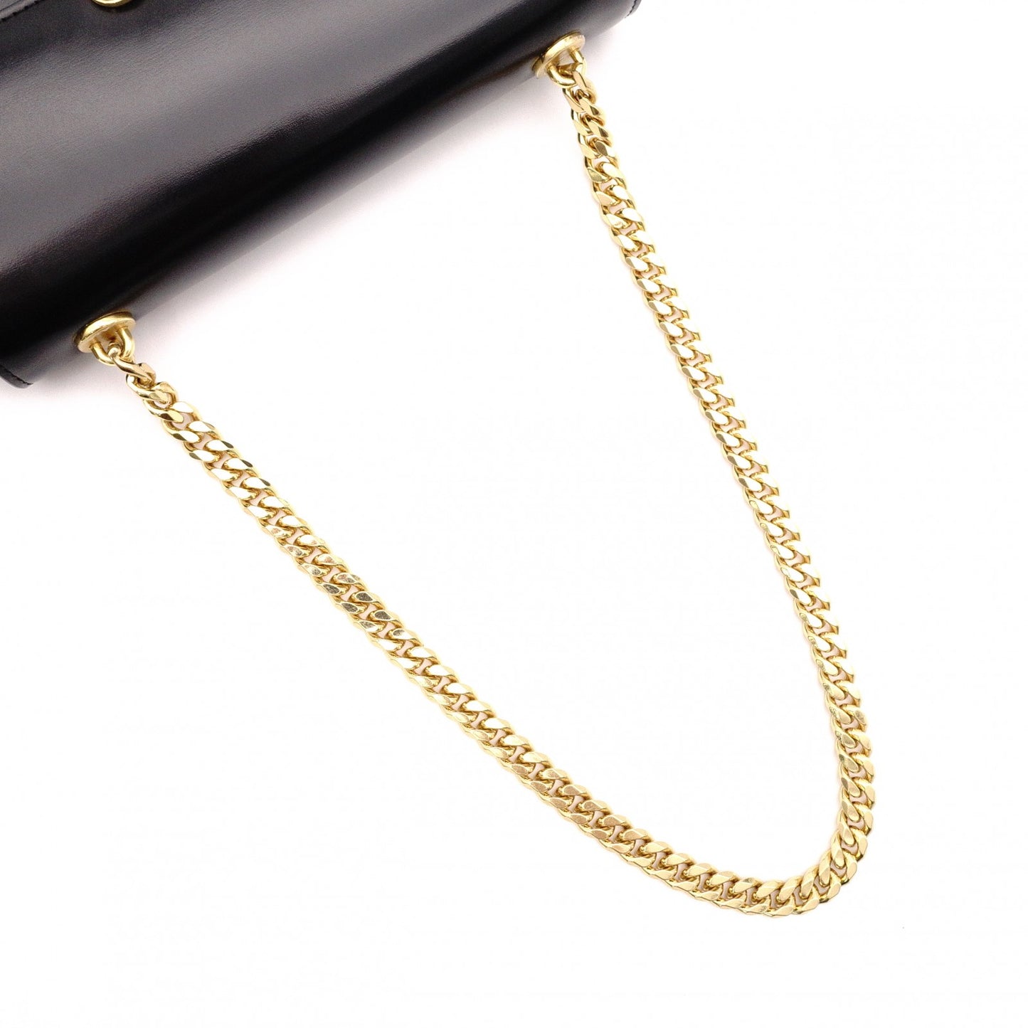 CELINE Shiny Calfskin Triomphe Shoulder Bag, Leather, Black, Rhinestones