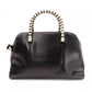 BVLGARI Scallie Serpenti Handbag, Leather, 2-Way, Black, Shoulder Bag