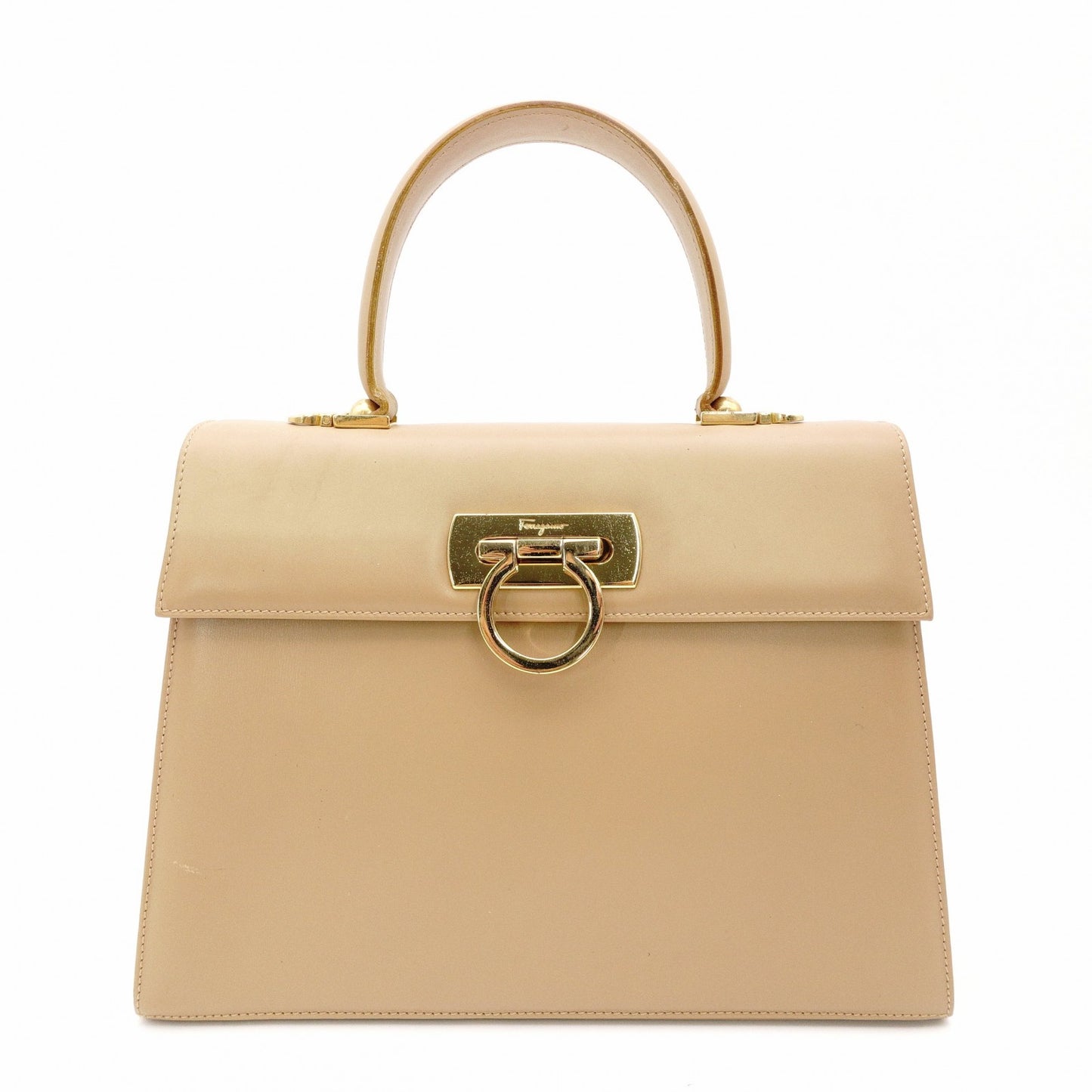 Salvatore Ferragamo Gancini Handbag Beige