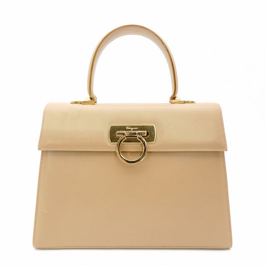 Salvatore Ferragamo Gancini Handbag Beige