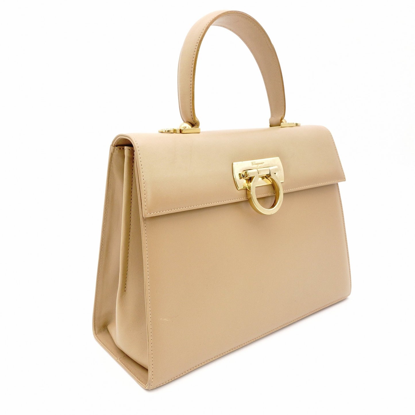 Salvatore Ferragamo Gancini Handbag Beige