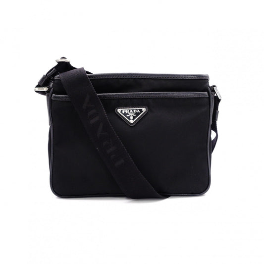 PRADA Triangle Logo Re-Nylon Shoulder Bag, Nylon, Black, Crossbody