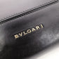 BVLGARI Scallie Serpenti Handbag, Leather, 2-Way, Black, Shoulder Bag