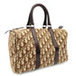Christian Dior Trotter Boston Beige × Brown Handbag Vintage 7-10-602