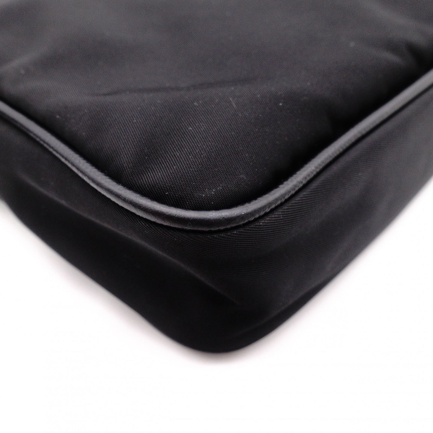 PRADA Triangle Logo Re-Nylon Shoulder Bag, Nylon, Black, Crossbody