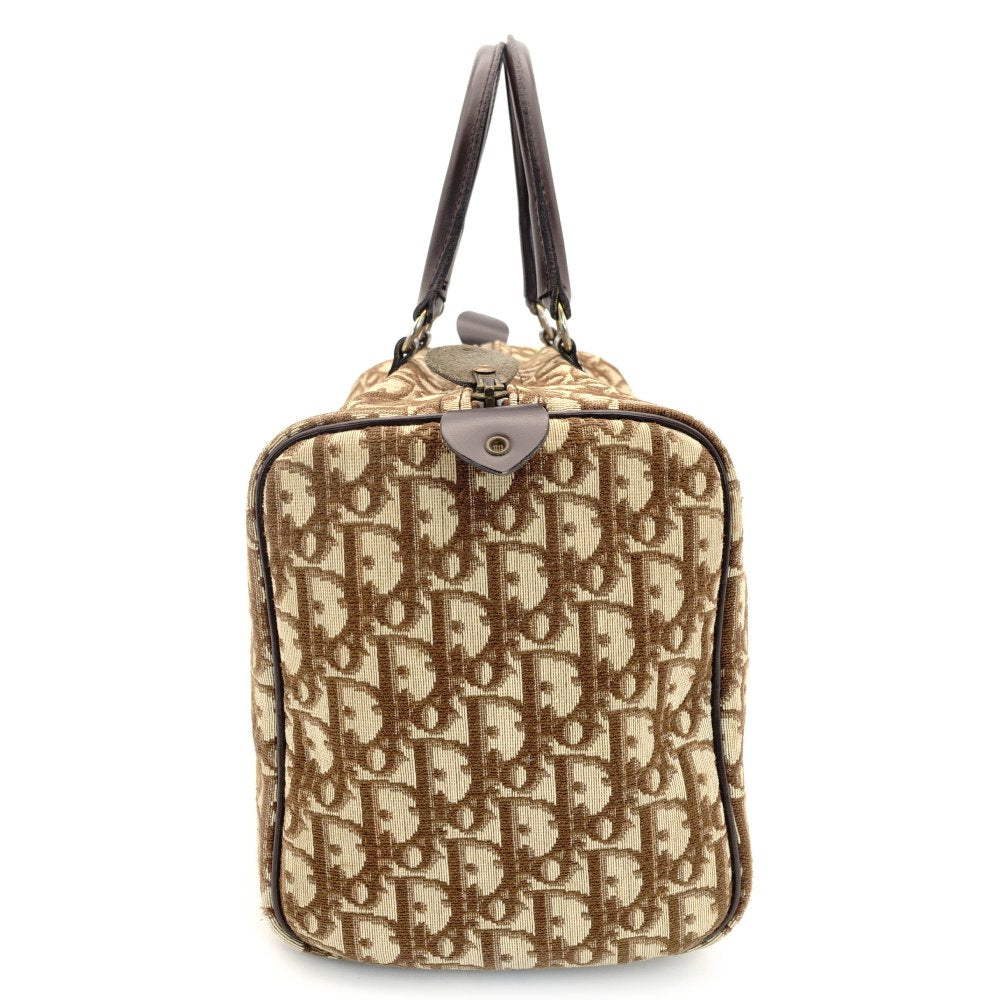 Christian Dior Trotter Boston Beige × Brown Handbag Vintage 7-10-602