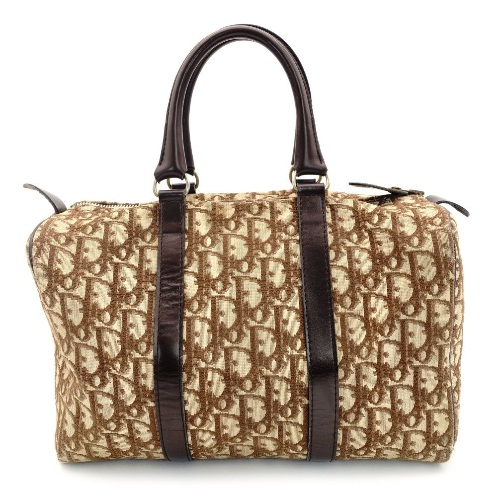Christian Dior Trotter Boston Beige × Brown Handbag Vintage 7-10-602