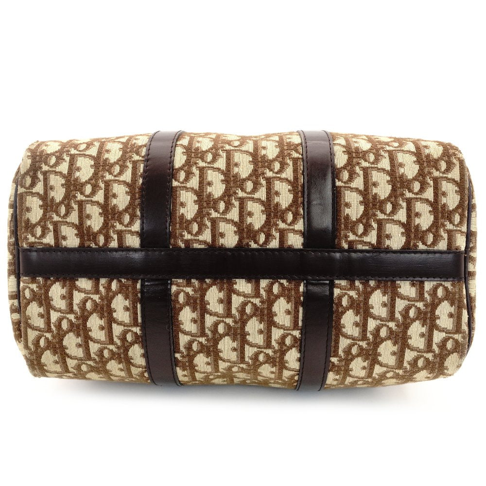 Christian Dior Trotter Boston Beige × Brown Handbag Vintage 7-10-602