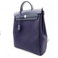 HERMES Air Bag Ad PM Handbag, Canvas, Navy, 2-Way