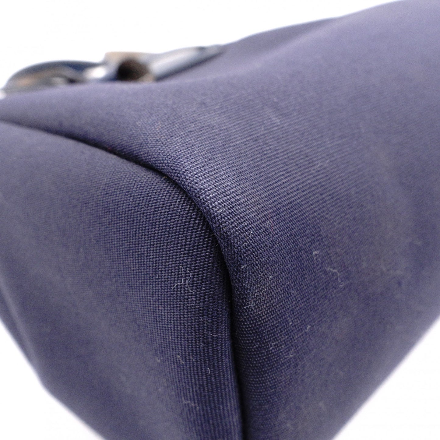 HERMES Air Bag Ad PM Handbag, Canvas, Navy, 2-Way