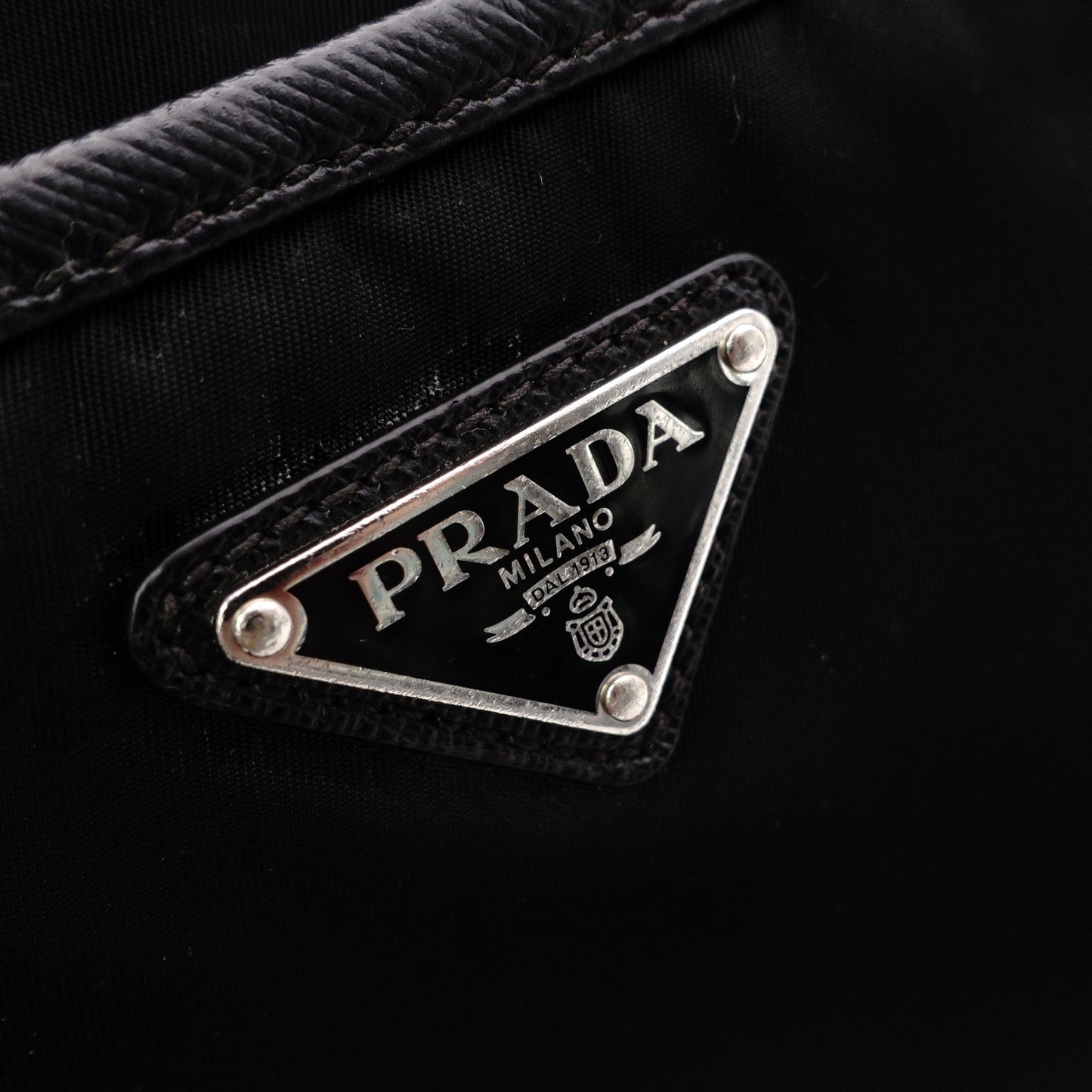 PRADA Triangle Logo Re-Nylon Shoulder Bag, Nylon, Black, Crossbody