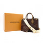 LOUIS VUITTON On the Go PM Monogram Reverse Handbag, PVC, Brown, 2-Way Crossbody