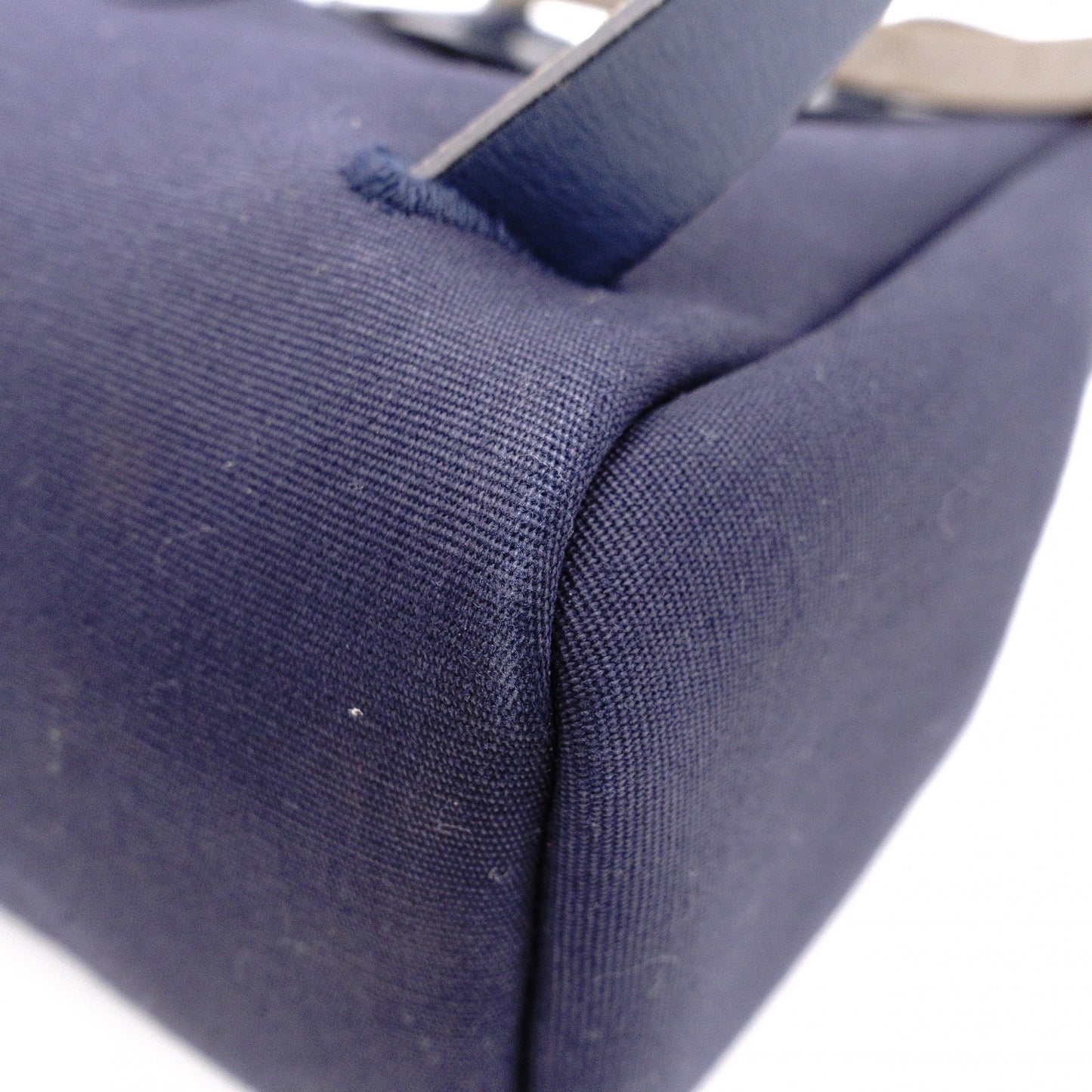 HERMES Air Bag Ad PM Handbag, Canvas, Navy, 2-Way