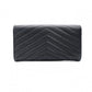 SAINT LAURENT Cassandra Long Wallet Leather Black