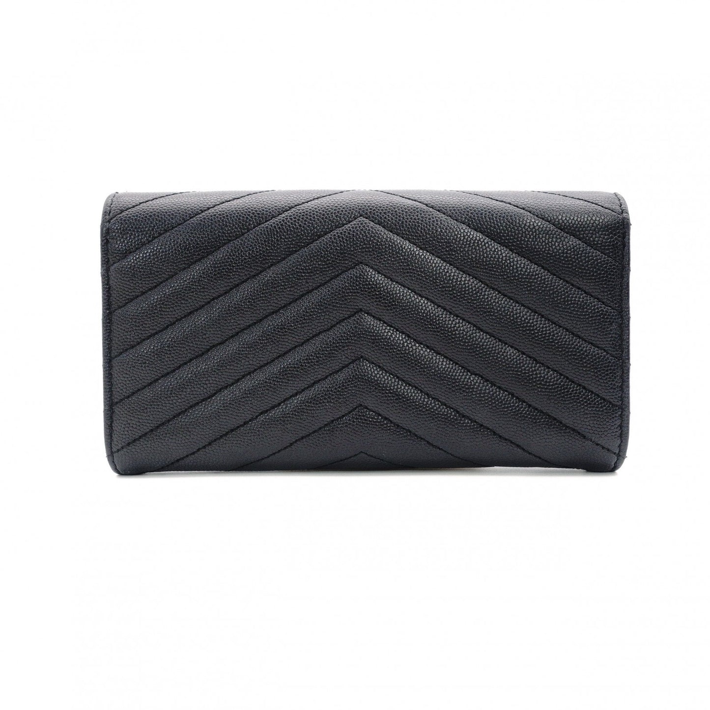SAINT LAURENT Cassandra Long Wallet Leather Black