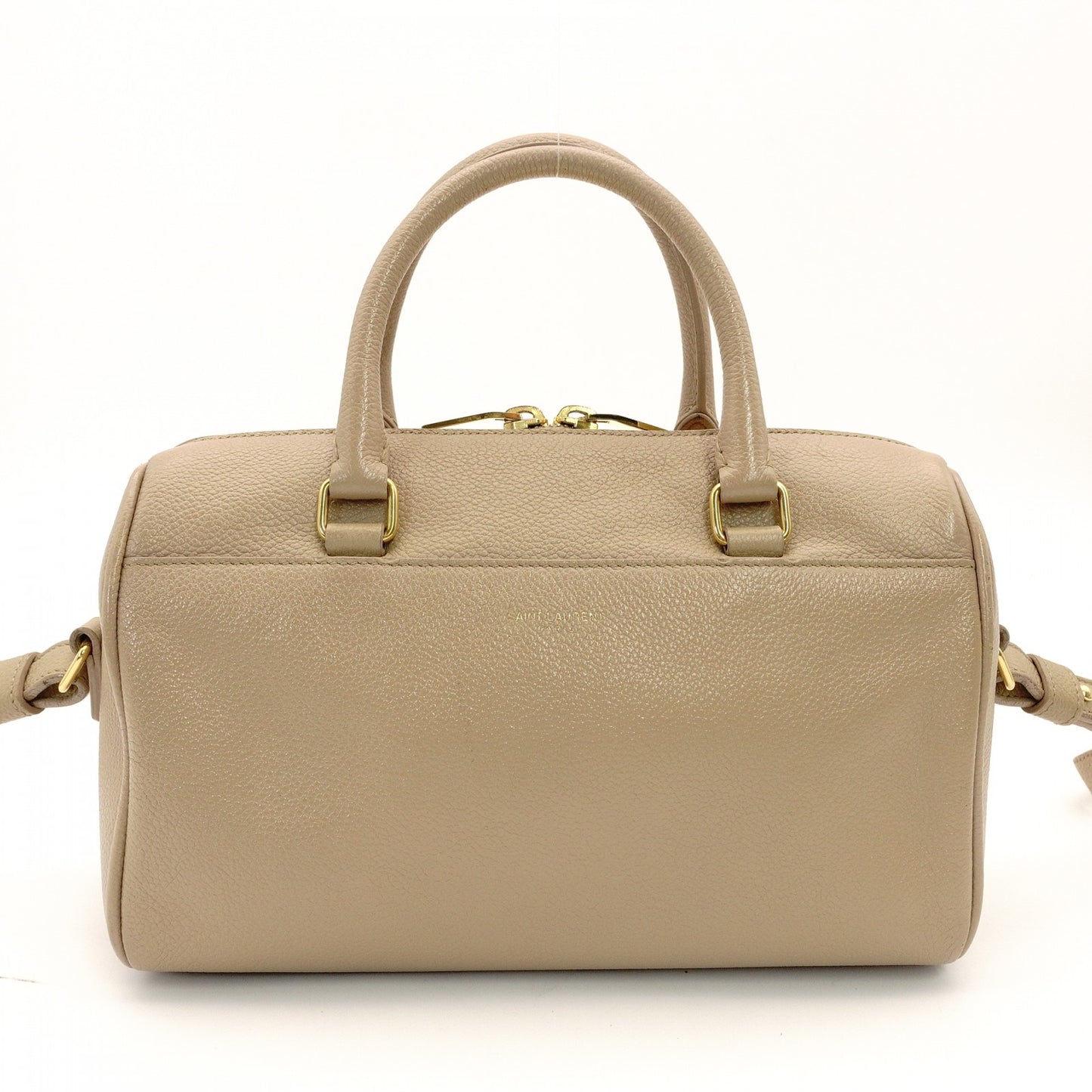 Saint Laurent Baby Duffle Shoulder Bag Beige Leather YSL Handbag 7-8-320