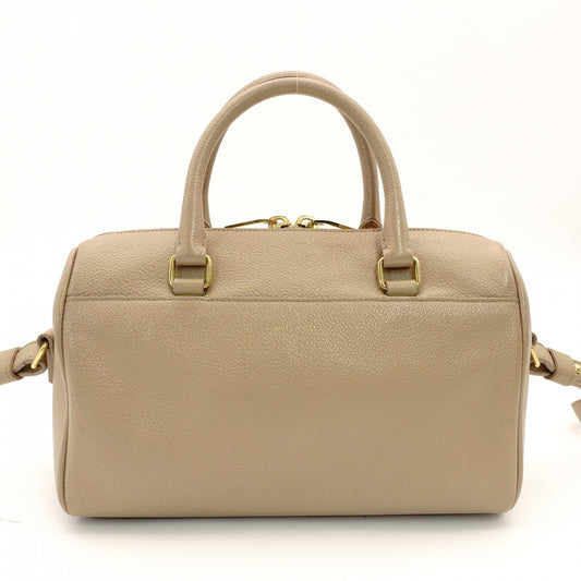 Saint Laurent Baby Duffle Shoulder Bag Beige Leather YSL Handbag 7-8-320