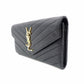 SAINT LAURENT Cassandra Long Wallet Leather Black