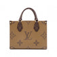 LOUIS VUITTON On the Go PM Monogram Reverse Handbag, PVC, Brown, 2-Way Crossbody