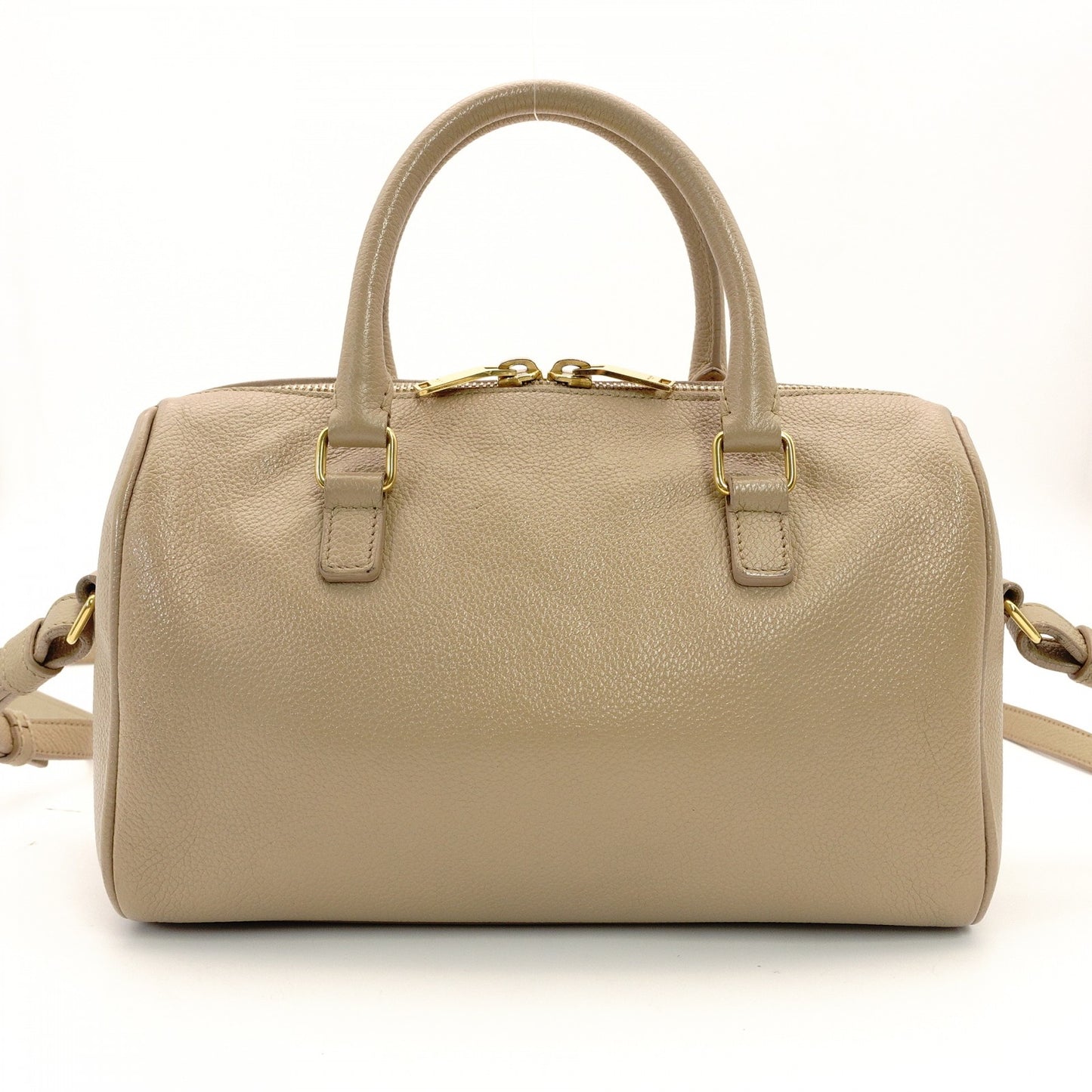 Saint Laurent Baby Duffle Shoulder Bag Beige Leather YSL Handbag 7-8-320