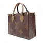 LOUIS VUITTON On the Go PM Monogram Reverse Handbag, PVC, Brown, 2-Way Crossbody