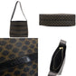 Céline Macadam One Shoulder Bag PVC Leather Black × Brown Vintage 7-10-395
