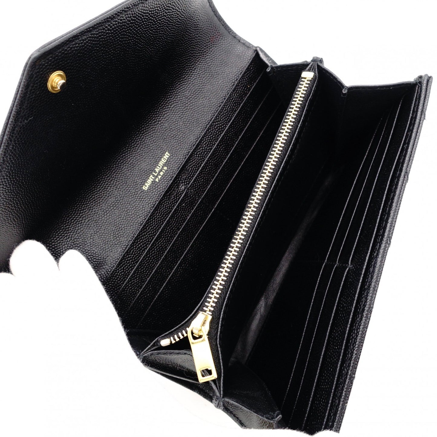 SAINT LAURENT Cassandra Long Wallet Leather Black