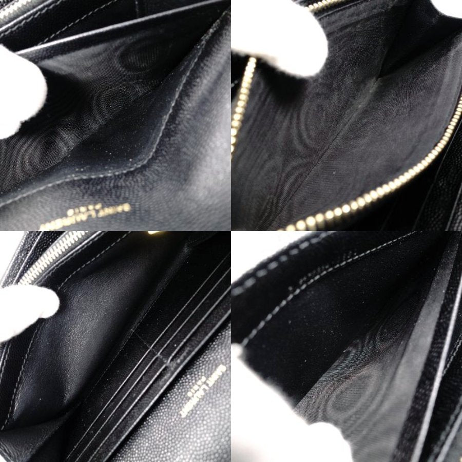 SAINT LAURENT Cassandra Long Wallet Leather Black