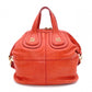 GIVENCHY Nightingale Handbag, Leather, Orange, 2-Way, Gold Hardware