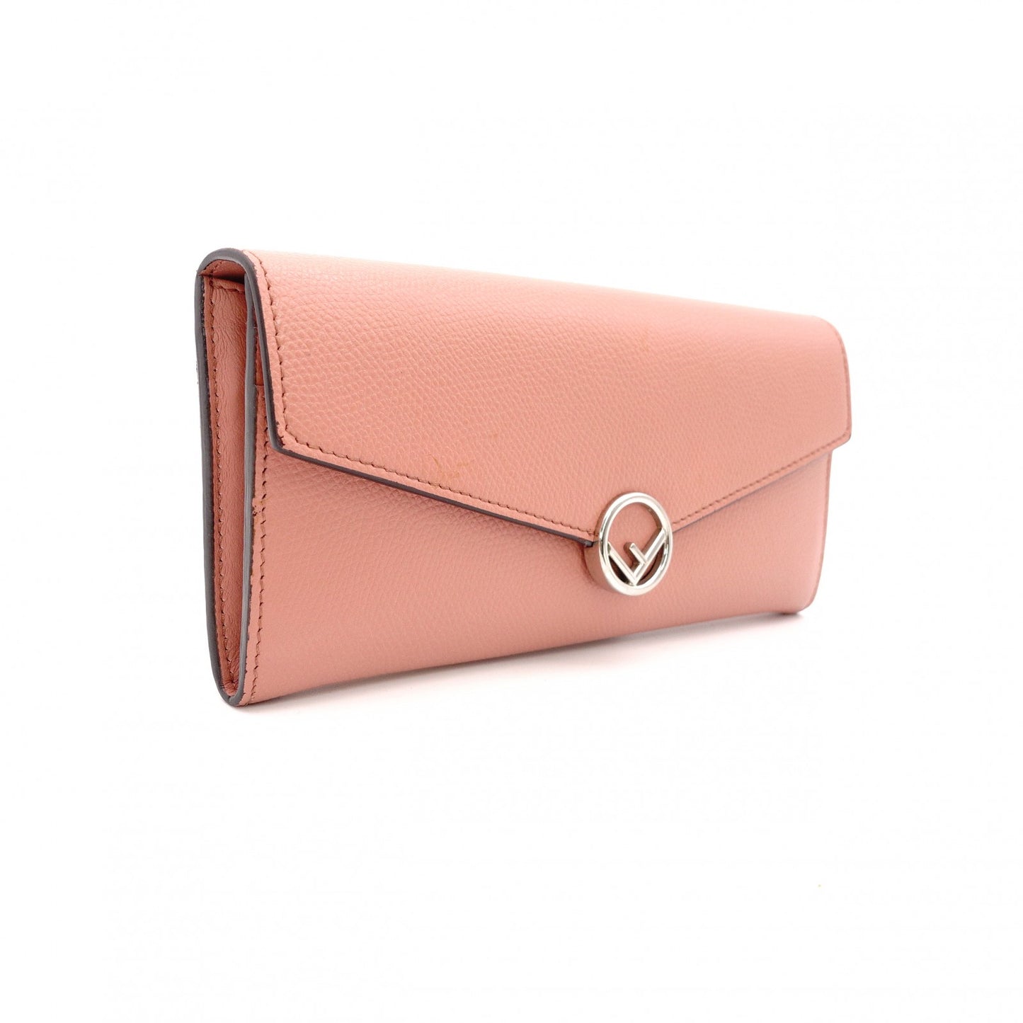 FENDI F Is F Long Wallet Leather Coral Pink Wallet