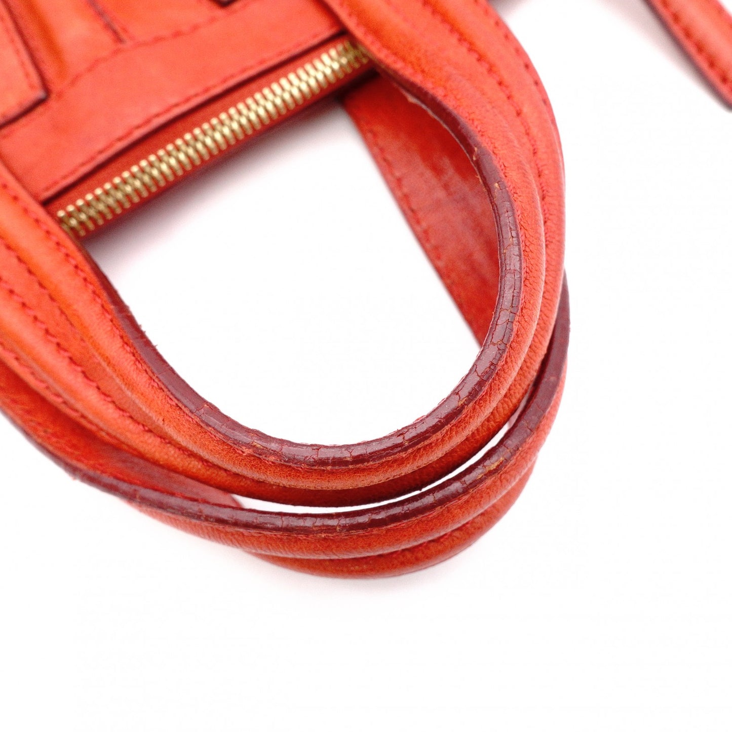 GIVENCHY Nightingale Handbag, Leather, Orange, 2-Way, Gold Hardware