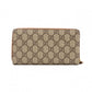 GUCCI GG Supreme Long Wallet, PVC Leather, Beige, Leather, Brown, GG Logo
