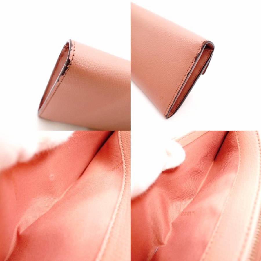 FENDI F Is F Long Wallet Leather Coral Pink Wallet
