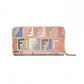 FENDI Long Wallet PVC Beige FF Logo Zippy Wallet