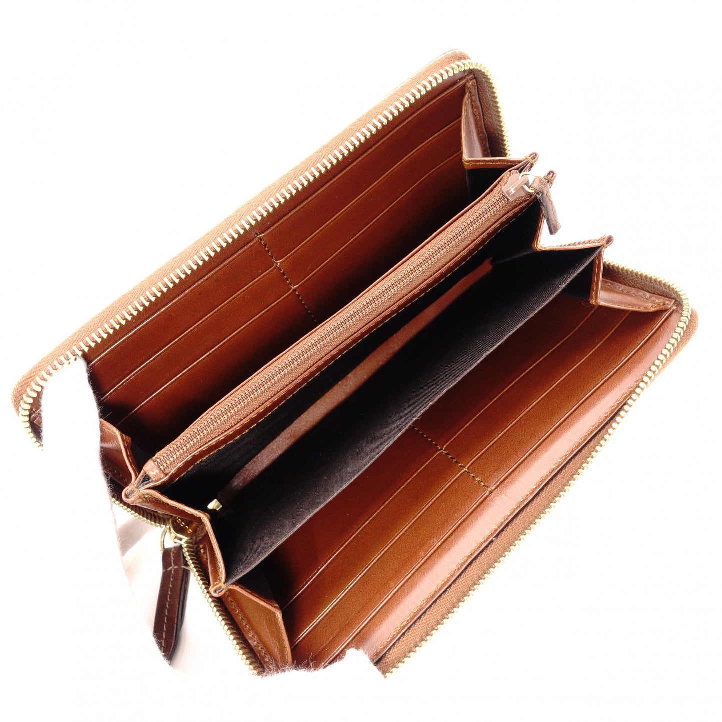 GUCCI GG Supreme Long Wallet, PVC Leather, Beige, Leather, Brown, GG Logo