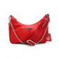 PRADA Re-Edition 2005 Shoulder Bag, Nylon, Red, 2-Way Crossbody, Silver Hardware