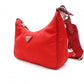 PRADA Re-Edition 2005 Shoulder Bag, Nylon, Red, 2-Way Crossbody, Silver Hardware