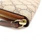 GUCCI GG Supreme Long Wallet, PVC Leather, Beige, Leather, Brown, GG Logo