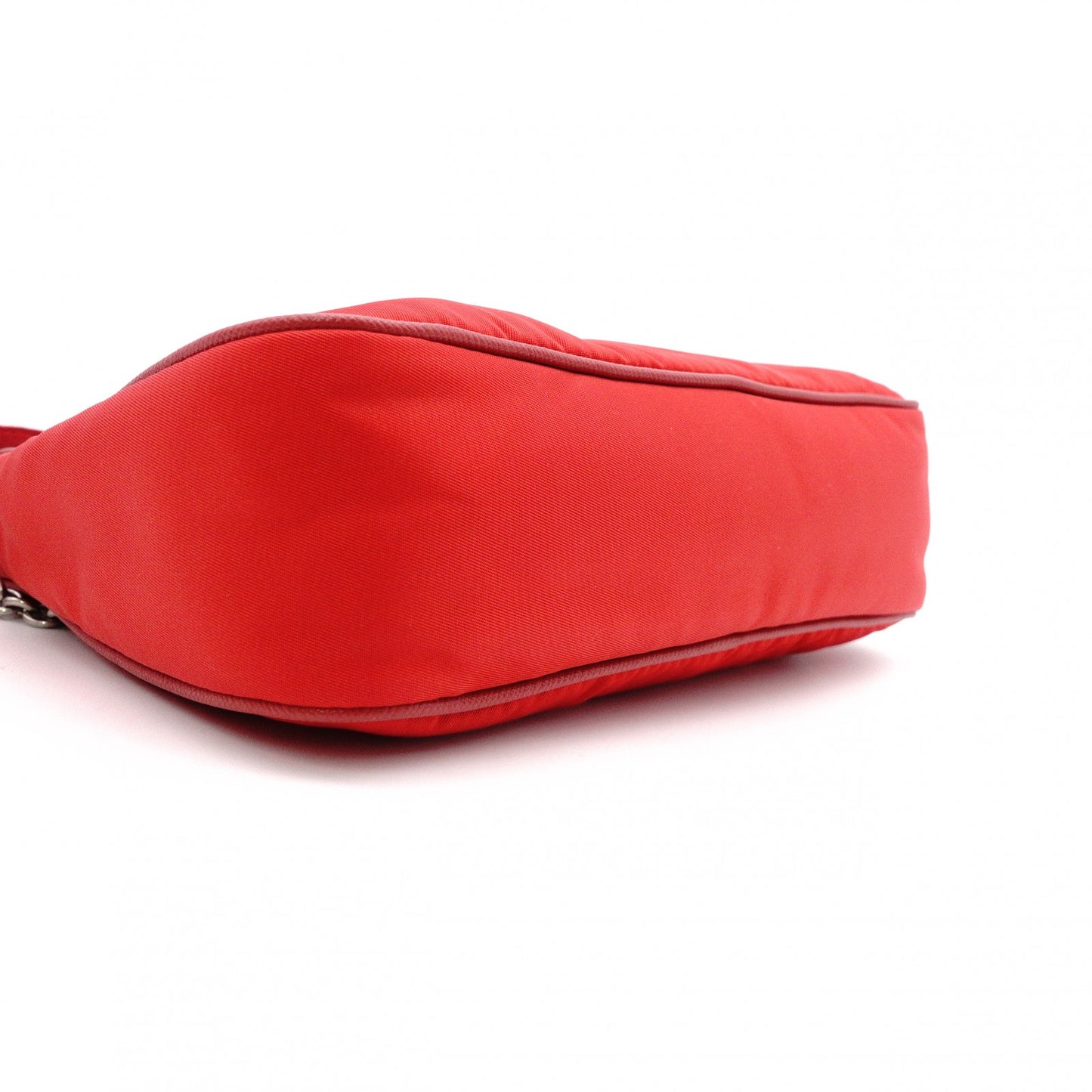 PRADA Re-Edition 2005 Shoulder Bag, Nylon, Red, 2-Way Crossbody, Silver Hardware