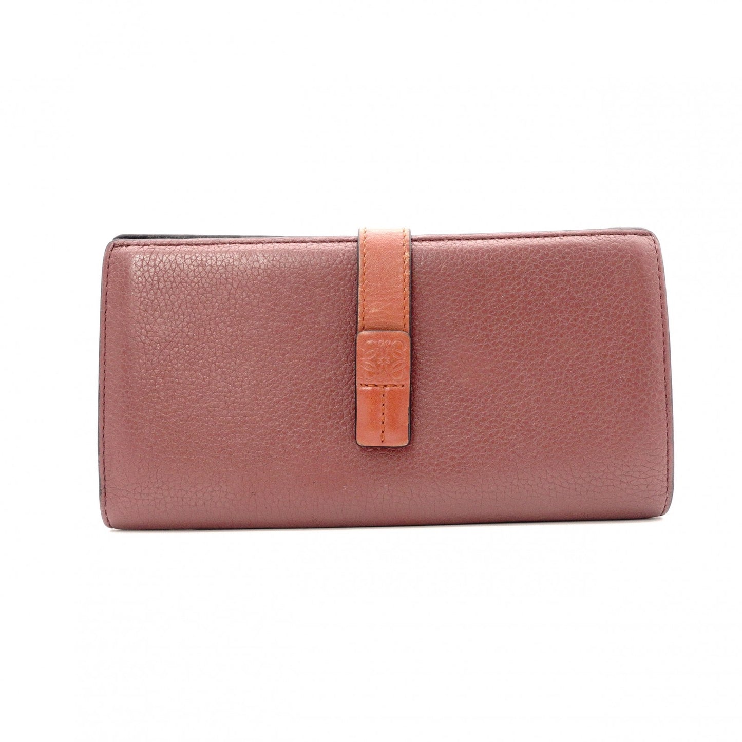 LOEWE ロエベ アナグラム 長財布 レザー レッド系【中古】 レディース