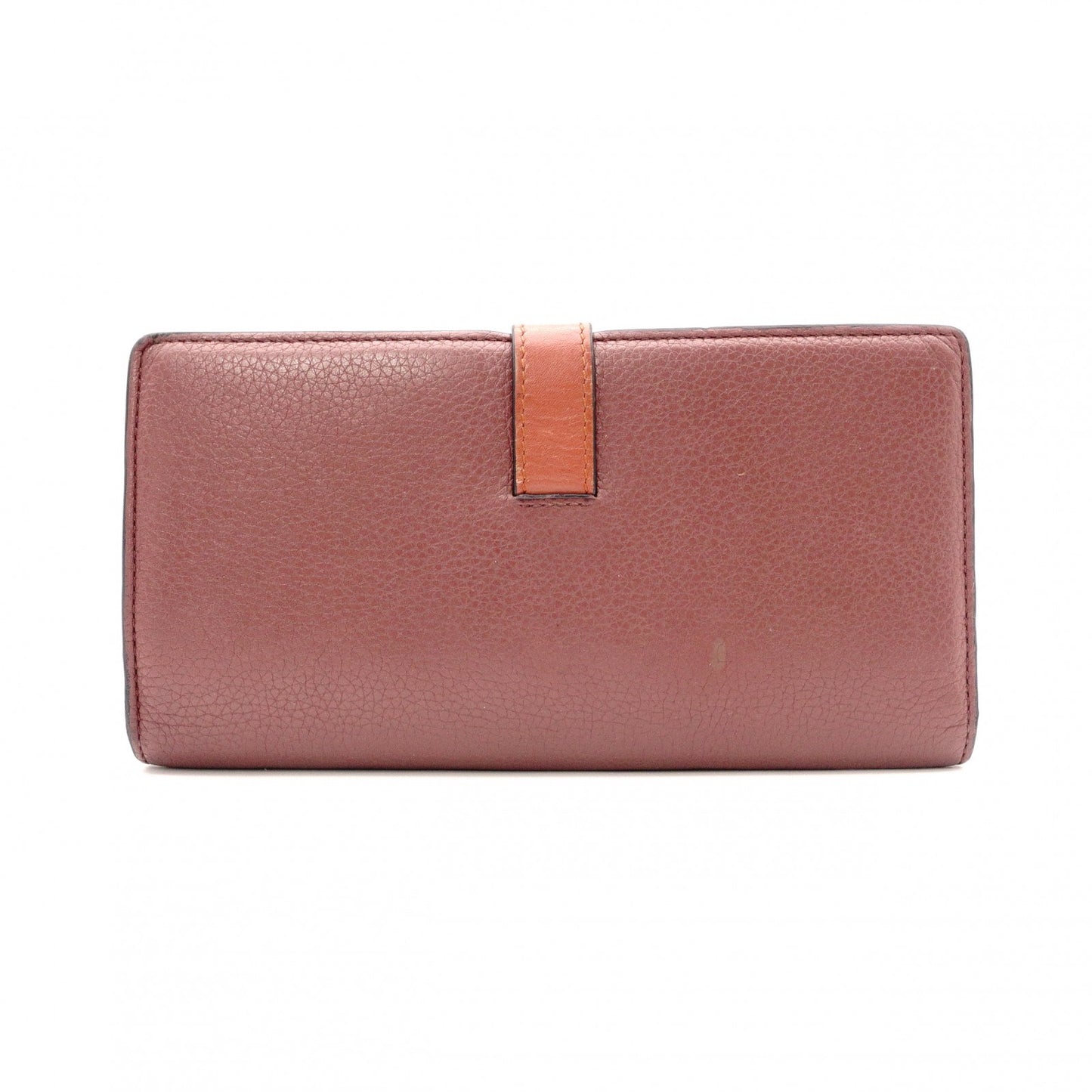 LOEWE ロエベ アナグラム 長財布 レザー レッド系【中古】 レディース