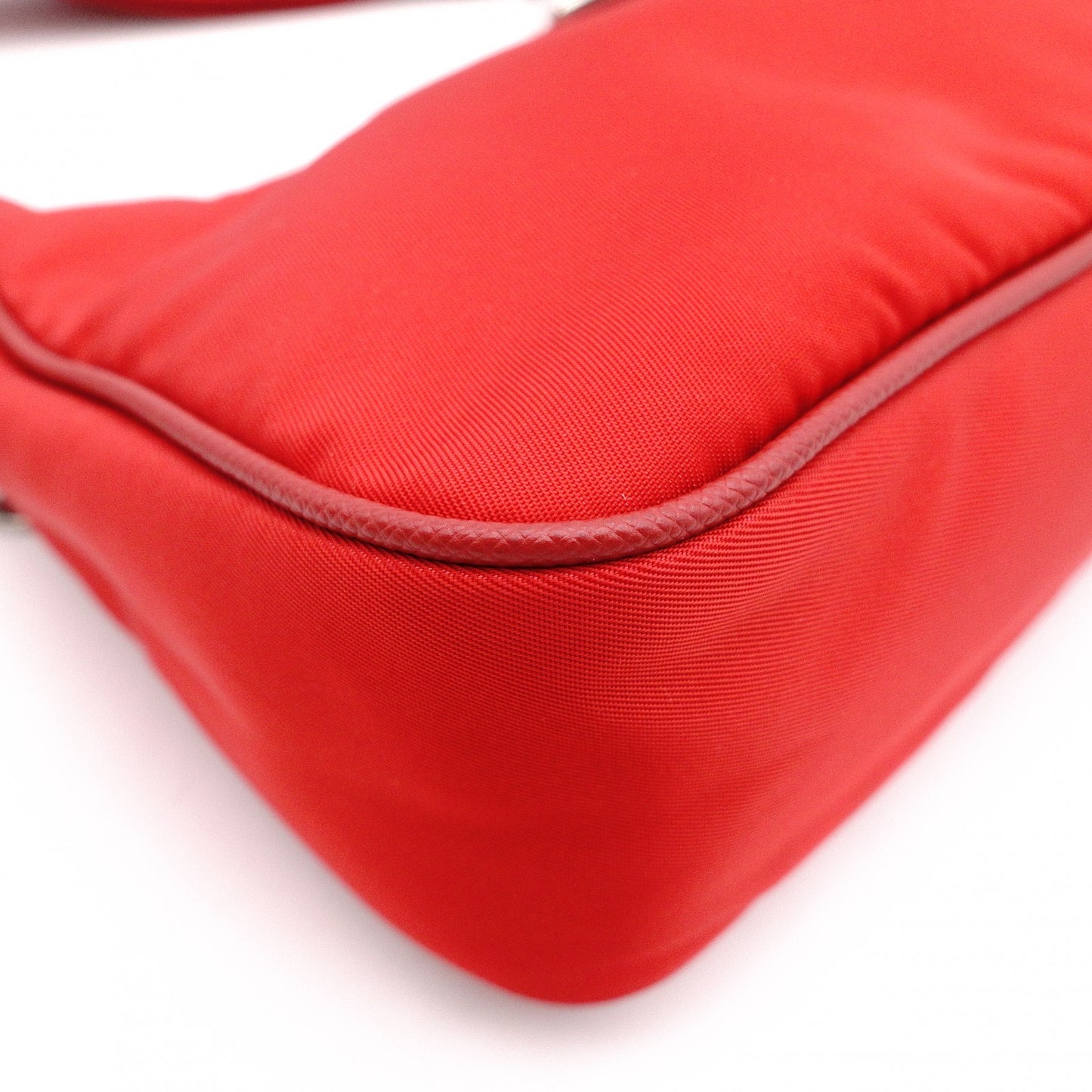 PRADA Re-Edition 2005 Shoulder Bag, Nylon, Red, 2-Way Crossbody, Silver Hardware