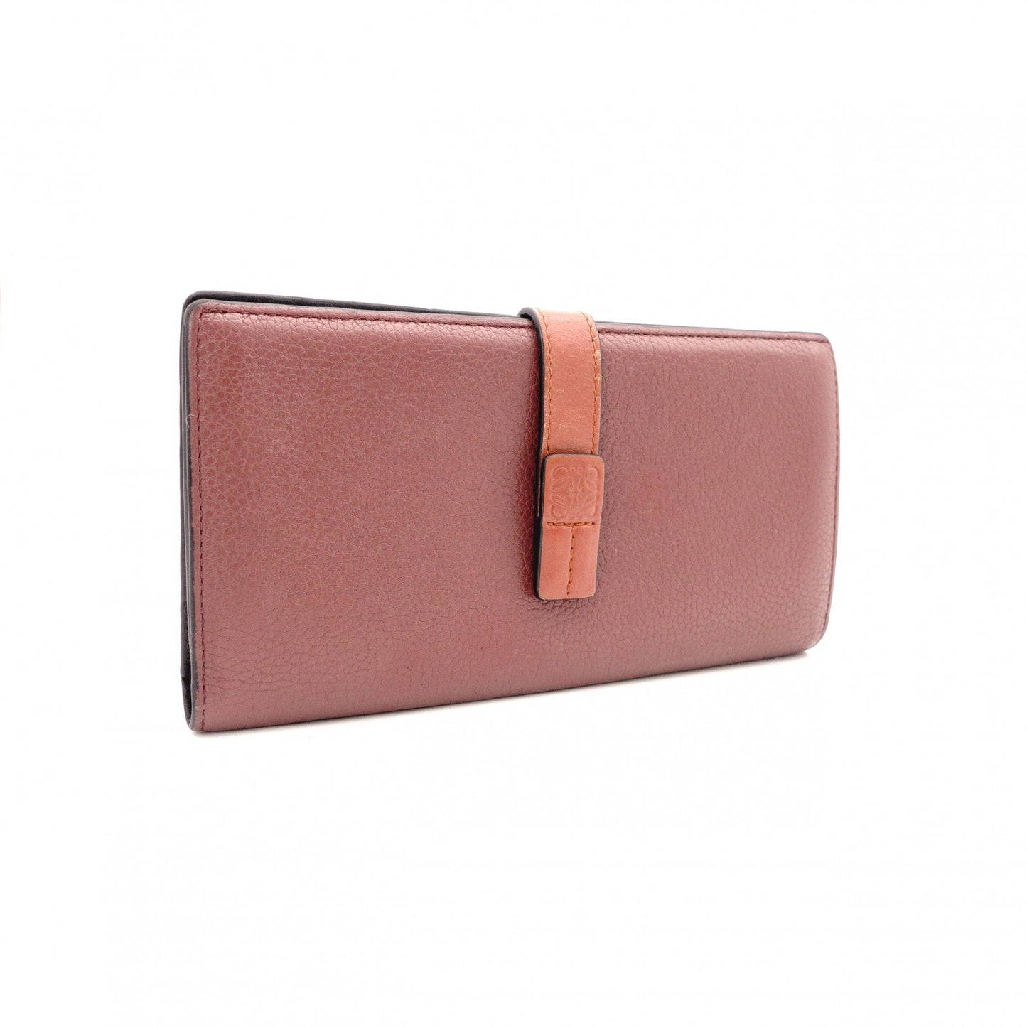LOEWE ロエベ アナグラム 長財布 レザー レッド系【中古】 レディース