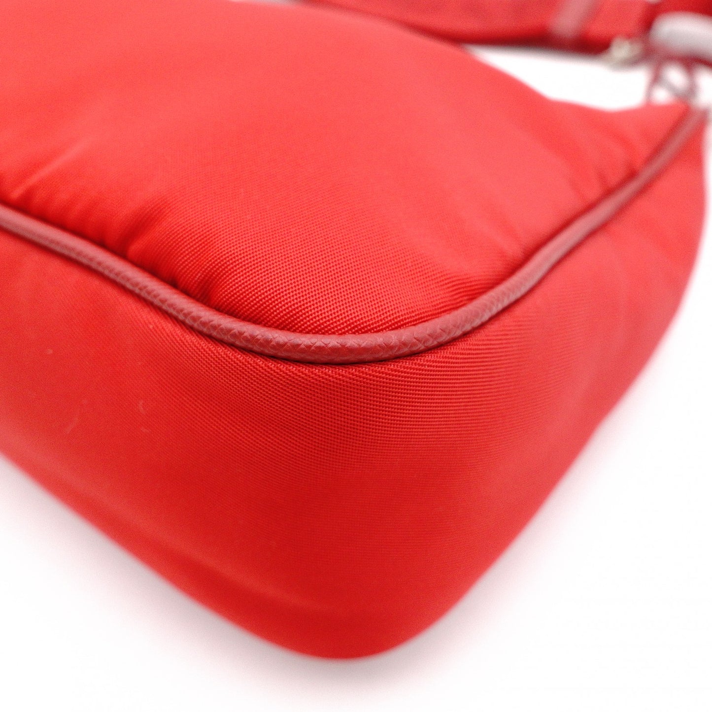 PRADA Re-Edition 2005 Shoulder Bag, Nylon, Red, 2-Way Crossbody, Silver Hardware