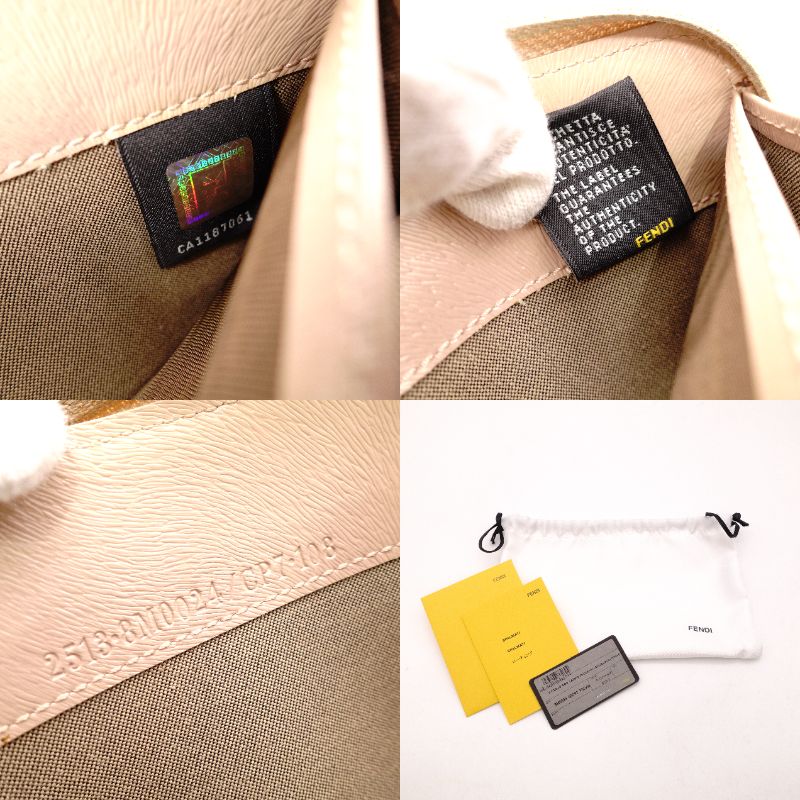 FENDI Long Wallet PVC Beige FF Logo Zippy Wallet
