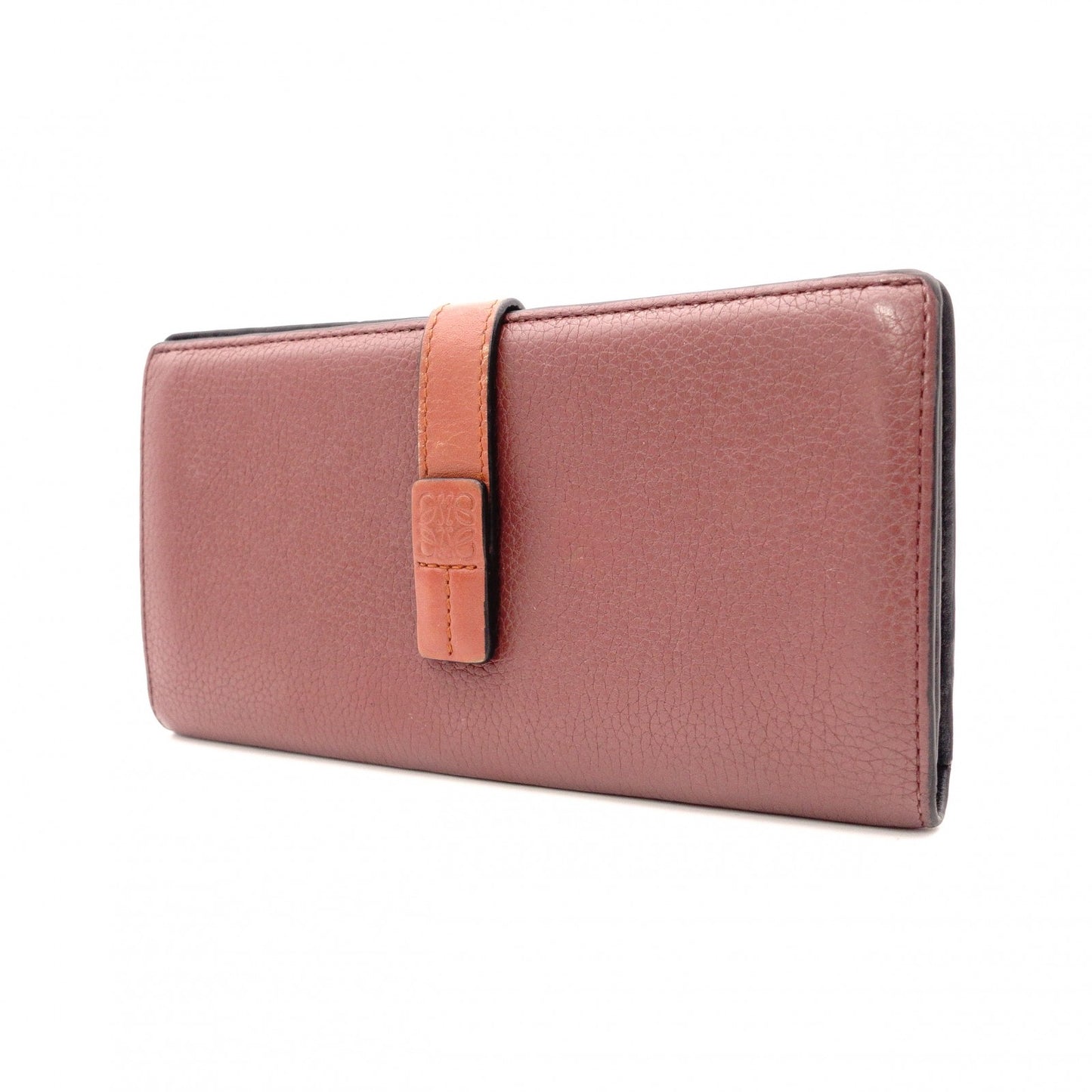 LOEWE ロエベ アナグラム 長財布 レザー レッド系【中古】 レディース