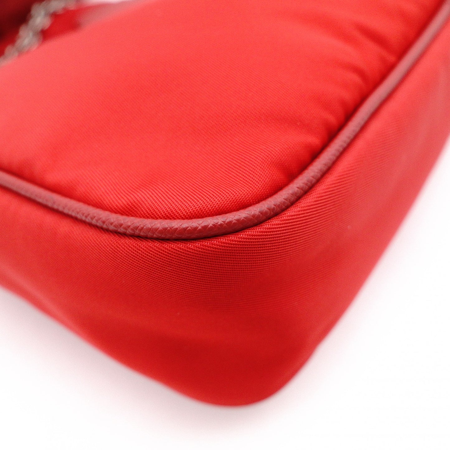 PRADA Re-Edition 2005 Shoulder Bag, Nylon, Red, 2-Way Crossbody, Silver Hardware