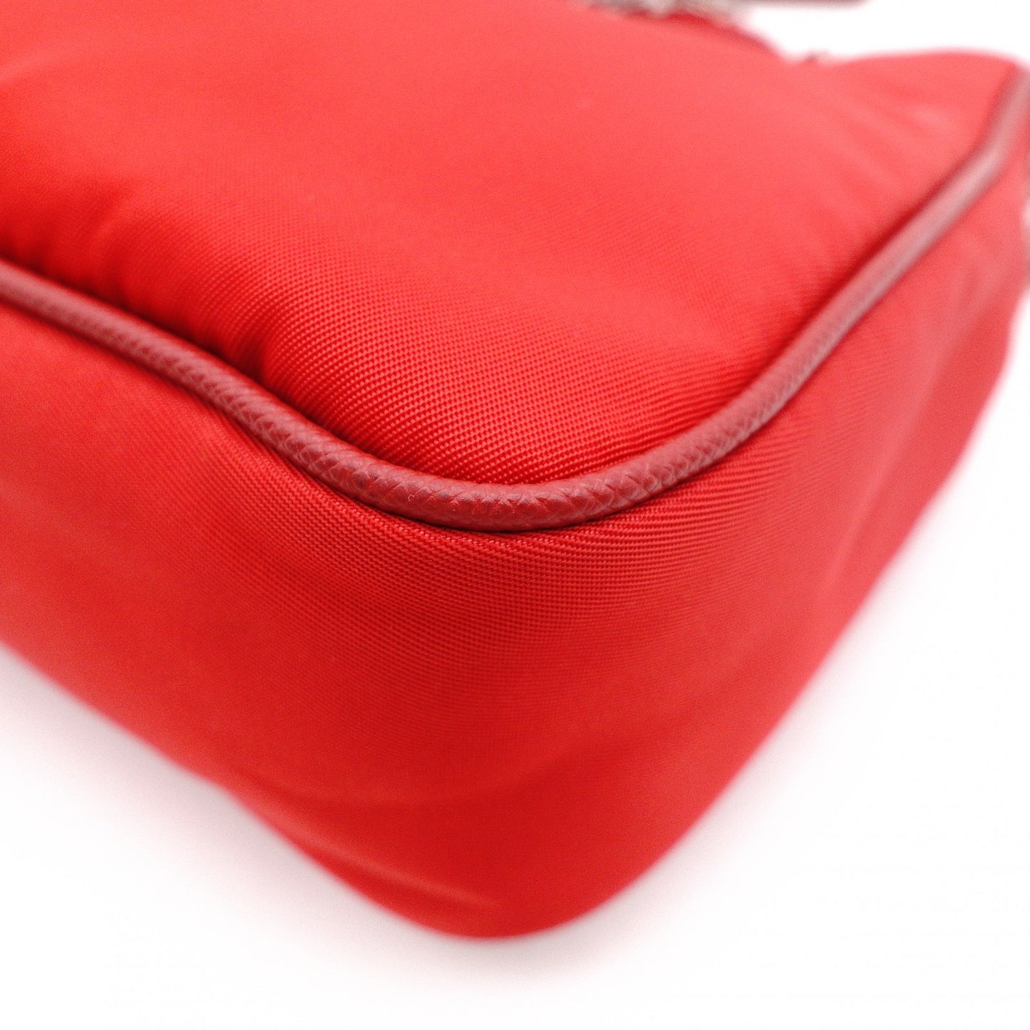 PRADA Re-Edition 2005 Shoulder Bag, Nylon, Red, 2-Way Crossbody, Silver Hardware