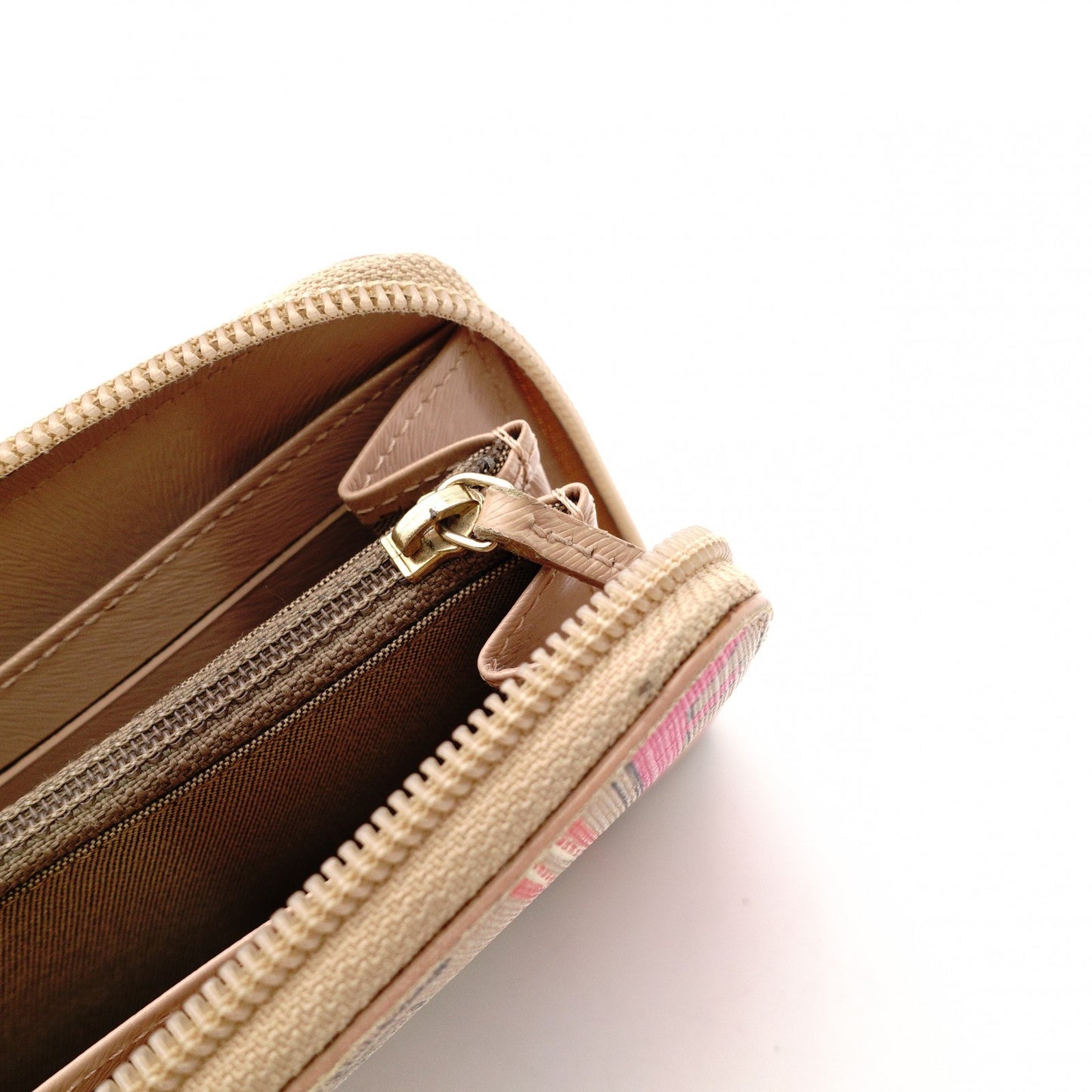FENDI Long Wallet PVC Beige FF Logo Zippy Wallet