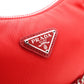 PRADA Re-Edition 2005 Shoulder Bag, Nylon, Red, 2-Way Crossbody, Silver Hardware